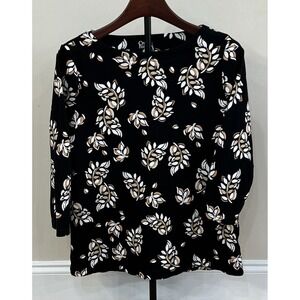 CROFT & BARROW Women's Top Pullover Long Sleeve Medium Colorful Stretch Soft